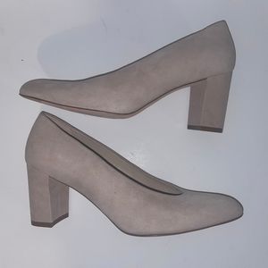 Stuart Weitzman The Kenna Dolce Suede Block Heel, Size 8
